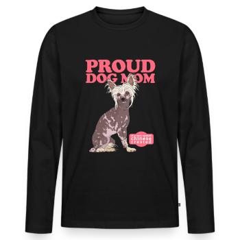 Chinese Crested Mom Crested Dogs Gift - Men's Premium Organic Long Sleeve Shirt - black - Front - Nico (187cm)