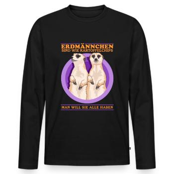 Les suricates sont comme le cadeau de famille des suricates - T-shirt manches longues Premium bio Homme - noir - Devant - Nico (187cm)