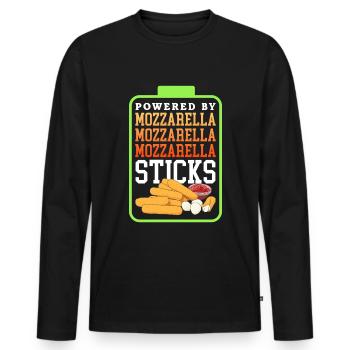 Mozzarella Sticks Käseliebhaber Geschenk - Männer Premium Bio Langarmshirt - Schwarz - Vorne - Nico (187cm)