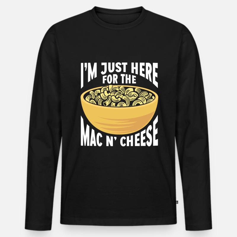 Mac And Cheese Makkaroni - Männer Premium Bio Langarmshirt - Schwarz