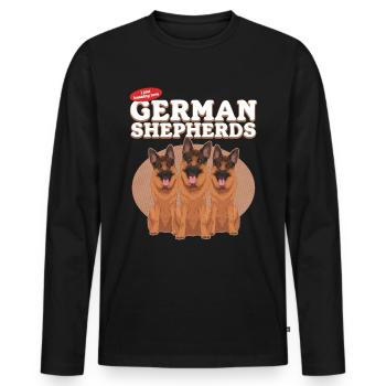 German Shepherds German Shepherd Dog Gift - Men's Premium Organic Long Sleeve Shirt - black - Front - Nico (187cm)