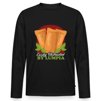 Lumpia Spring Roll Loempia Gift - Men's Premium Organic Long Sleeve Shirt - black - Front - Nico (187cm)