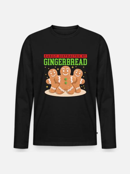 Lebkuchenmann Lebkuchen Lebkuchenmänner Geschenk - Männer Premium Bio Langarmshirt - Schwarz