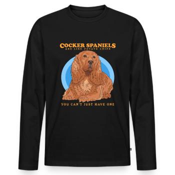 Cocker Spaniel English Cocker Spaniel Gift - Men's Premium Organic Long Sleeve Shirt - black - Front - Nico (187cm)