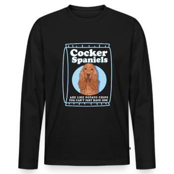 Cocker Épagneul | Cadeau d’épagneul cocker anglais - T-shirt manches longues Premium bio Homme - noir - Devant - Nico (187cm)