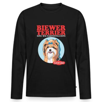Biewer Terriers Are Like Dog Owners Gift - Men's Premium Organic Long Sleeve Shirt - black - Front - Nico (187cm)