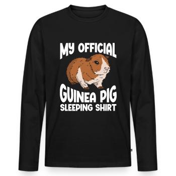 Cochon d’Inde - T-shirt manches longues Premium bio Homme - noir - Devant - Nico (187cm)