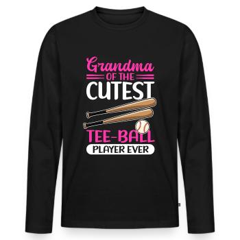 Tee Ball Grandma Tee-Ball T-Ball Teeball Geschenk - Männer Premium Bio Langarmshirt - Schwarz - Vorne - Nico (187cm)