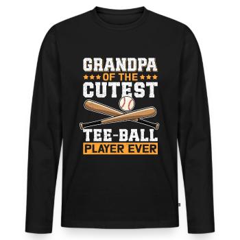 Tee Ball Grandpa Tee-Ball T-Ball Teeball Geschenk - Männer Premium Bio Langarmshirt - Schwarz - Vorne - Nico (187cm)