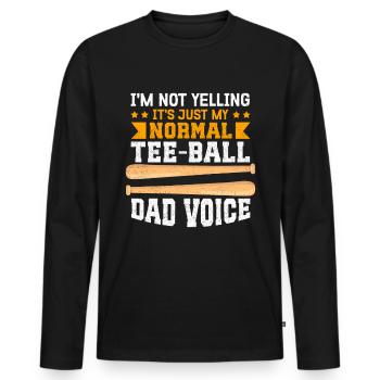 Tee Ball Dad Tee-Ball T-Ball Teeball Geschenk - Männer Premium Bio Langarmshirt - Schwarz - Vorne - Nico (187cm)
