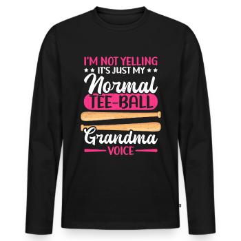 Tee Ball Grandma Tee-Ball Teeball T-Ball Geschenk - Männer Premium Bio Langarmshirt - Schwarz - Vorne - Nico (187cm)