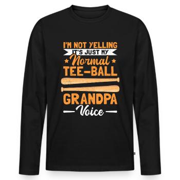 Tee Ball Grandpa Tee-Ball Teeball T-Ball Geschenk - Männer Premium Bio Langarmshirt - Schwarz - Vorne - Nico (187cm)