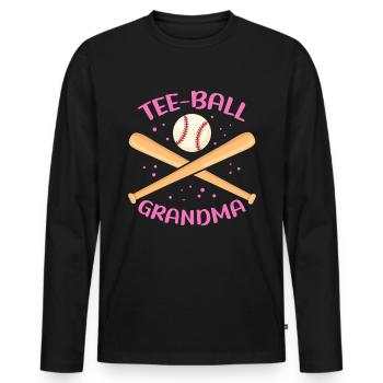 Tee Ball Grandma Teeball Tee-Ball T-Ball Geschenk - Männer Premium Bio Langarmshirt - Schwarz - Vorne - Nico (187cm)