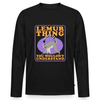 Lemur ring-tailed lemur lemur ringtail lemur gift - Men's Premium Organic Long Sleeve Shirt - black - Front - Nico (187cm)