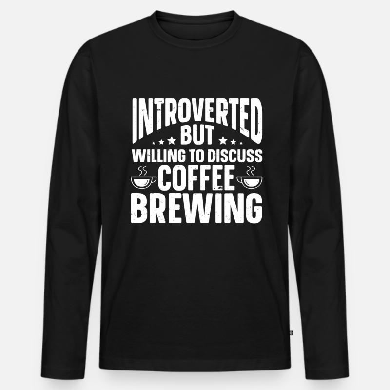 Lustige Introvertierte Geschenke - Männer Premium Bio Langarmshirt - Schwarz