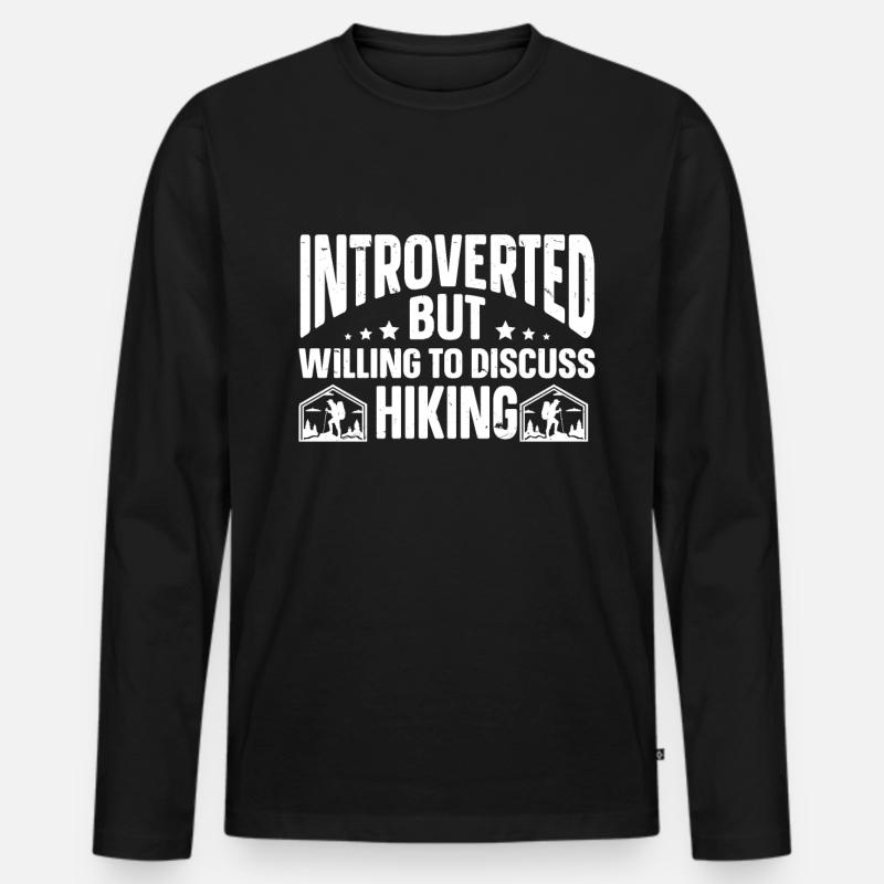 Lustige Introvertierte Geschenke - Männer Premium Bio Langarmshirt - Schwarz