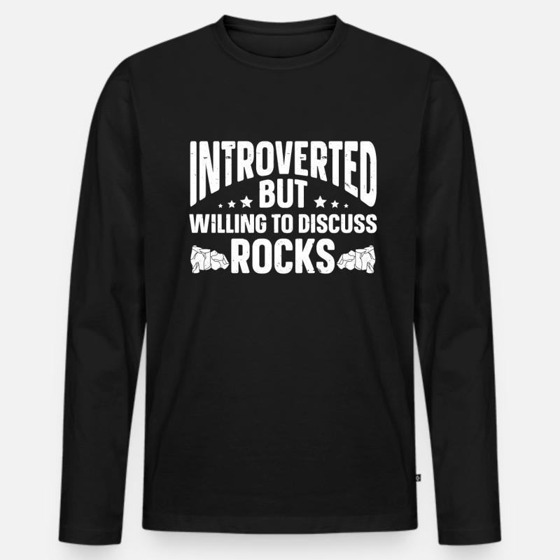 Lustige Introvertierte Geschenke - Männer Premium Bio Langarmshirt - Schwarz