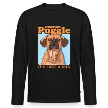 Puggle Dog Owner Cadeau de propriétaire de chien - T-shirt manches longues Premium bio Homme - noir - Devant - Nico (187cm)