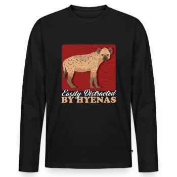 Hyena Spotted Hyena Hyena Gift - Men's Premium Organic Long Sleeve Shirt - black - Front - Nico (187cm)