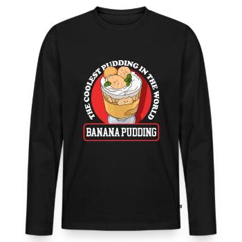 Bananenpudding Bananen Pudding Geschenk - Männer Premium Bio Langarmshirt - Schwarz - Vorne - Nico (187cm)