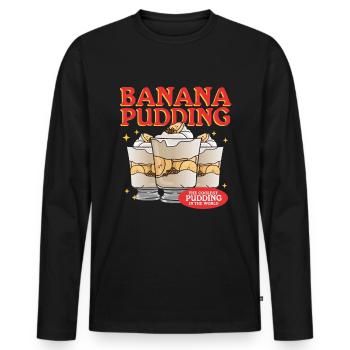 Bananenpudding Bananen-Pudding Geschenk - Männer Premium Bio Langarmshirt - Schwarz - Vorne - Nico (187cm)