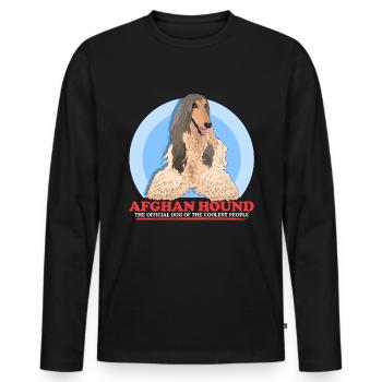 Lévrier afghan chien propriétaire de chien cadeau - T-shirt manches longues Premium bio Homme - noir - Devant - Nico (187cm)