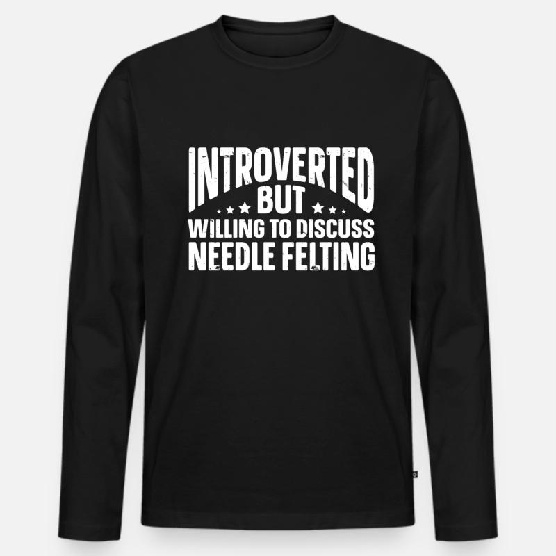 Lustige Introvertierte Geschenke - Männer Premium Bio Langarmshirt - Schwarz