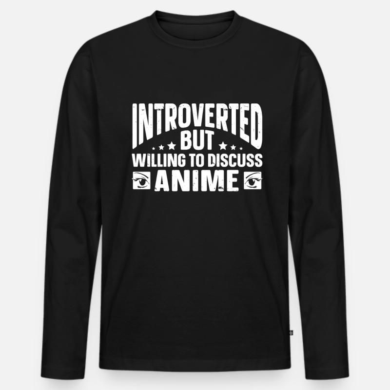 Lustige Introvertierte Geschenke - Männer Premium Bio Langarmshirt - Schwarz
