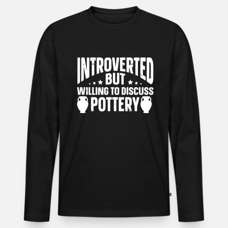Lustige Introvertierte Geschenke - Männer Premium Bio Langarmshirt - Schwarz
