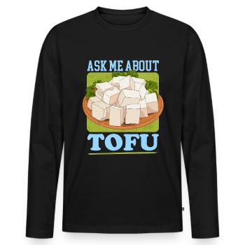 Tofu Bean Cheese Bean Curd Vegan Gift - T-shirt manches longues Premium bio Homme - noir - Devant - Nico (187cm)