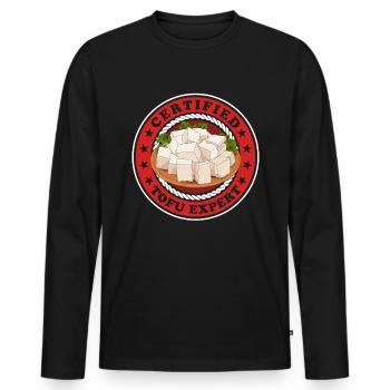 Tofu Vegan Bean Cheese Bean Curd Gift - T-shirt manches longues Premium bio Homme - noir - Devant - Nico (187cm)
