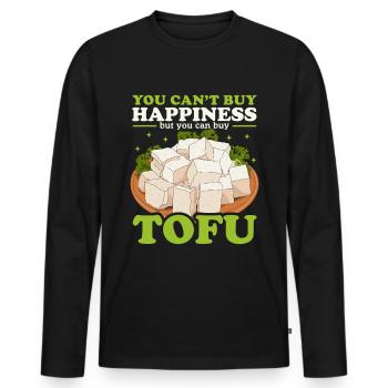 Tofu Vegan Bean Cheese Bean Curd Gift - T-shirt manches longues Premium bio Homme - noir - Devant - Nico (187cm)