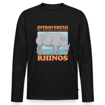 Nashörner Nashorn Rhinozeros Geschenk - Männer Premium Bio Langarmshirt - Schwarz - Vorne - Nico (187cm)