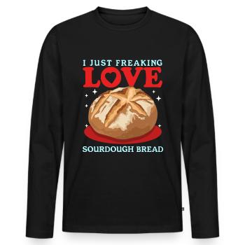 Sourdough Bread Sourdough Bread Gift - Men's Premium Organic Long Sleeve Shirt - black - Front - Nico (187cm)
