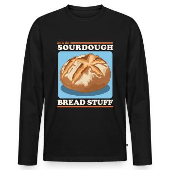 Sourdough Bread Sourdough Bread Baking Gift - Men's Premium Organic Long Sleeve Shirt - black - Front - Nico (187cm)