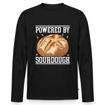 Sourdough Bread Sourdough Breads Baking Gift - Men's Premium Organic Long Sleeve Shirt - black - Front - Nico (187cm)