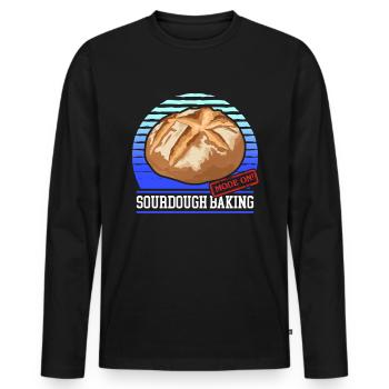 Sourdough Bread Sourdough Breads Gift - Men's Premium Organic Long Sleeve Shirt - black - Front - Nico (187cm)