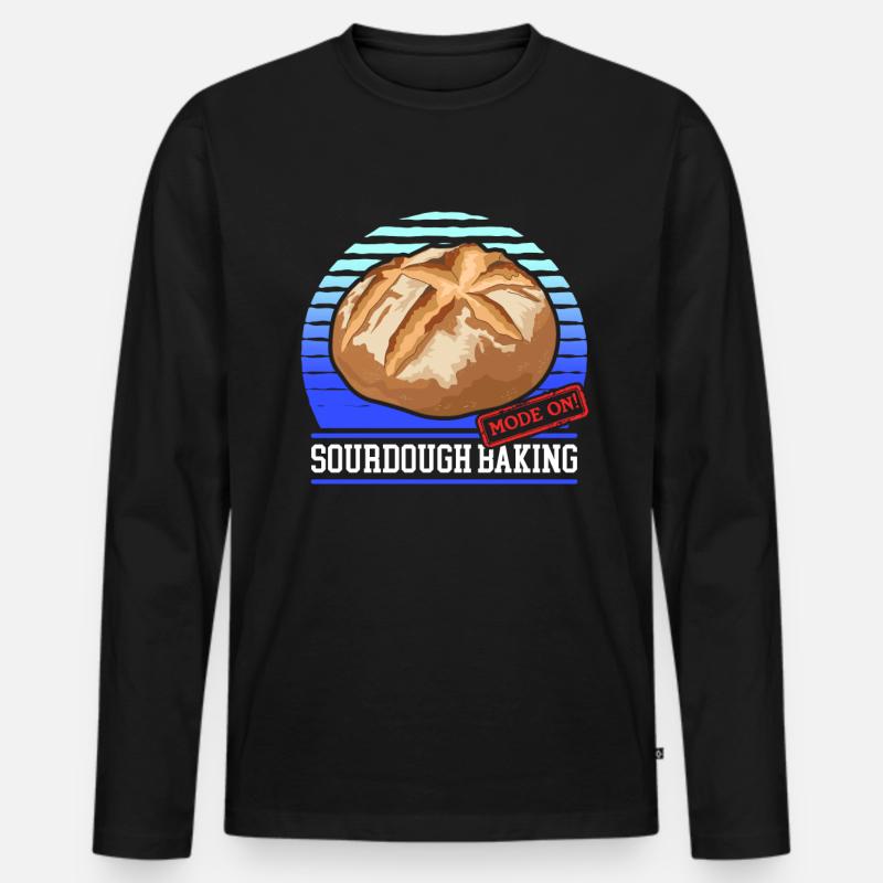 Sauerteigbrot Sauerteig Brote Geschenk - Männer Premium Bio Langarmshirt - Schwarz