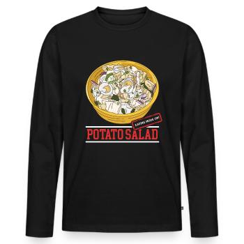 Potato Salad Härdöpfelsalat Gift - Men's Premium Organic Long Sleeve Shirt - black - Front - Nico (187cm)