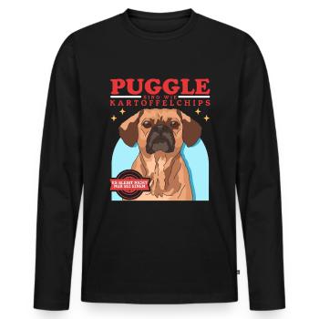 Puggles Are Like Dog Owners Gift - Men's Premium Organic Long Sleeve Shirt - black - Front - Nico (187cm)