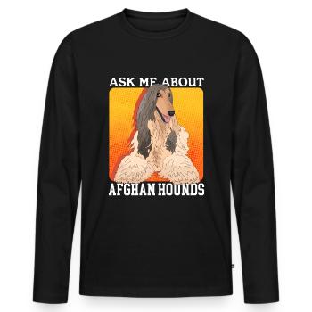 Lévrier afghan chien propriétaire de chien cadeau - T-shirt manches longues Premium bio Homme - noir - Devant - Nico (187cm)