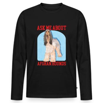 Afghan Greyhound Dog Owner Gift - Men's Premium Organic Long Sleeve Shirt - black - Front - Nico (187cm)