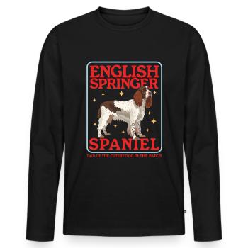 English Springer Spaniel Dad Dog Owner Gift - Men's Premium Organic Long Sleeve Shirt - black - Front - Nico (187cm)