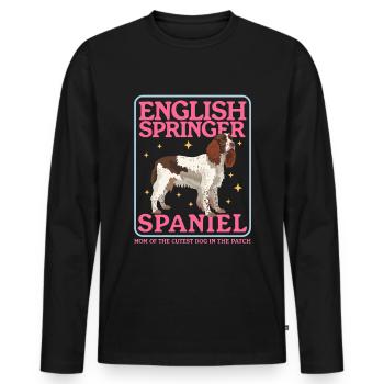 English Springer Spaniel Mom Dog Owner Gift - Men's Premium Organic Long Sleeve Shirt - black - Front - Nico (187cm)