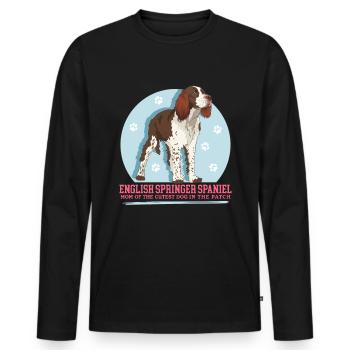English Springer Spaniel Mom Gift - Men's Premium Organic Long Sleeve Shirt - black - Front - Nico (187cm)