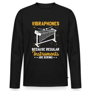 Vibraphone Player Vibraphoniste Vibraphone Cadeau - T-shirt manches longues Premium bio Homme - noir - Devant - Nico (187cm)