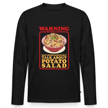Potato Salad Härdöpfelsalat Gift - Men's Premium Organic Long Sleeve Shirt - black - Front - Nico (187cm)