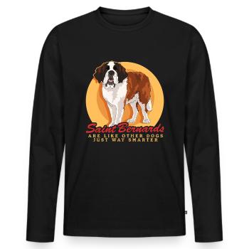 Bernhardiner Hund St. Bernhardshund Geschenk - Männer Premium Bio Langarmshirt - Schwarz - Vorne - Nico (187cm)
