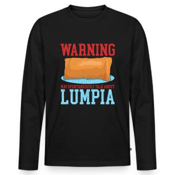 Lumpia Spring Roll Loempia Cadeau - T-shirt manches longues Premium bio Homme - noir - Devant - Nico (187cm)