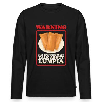 Lumpia Loempia Rouleau de printemps cadeau - T-shirt manches longues Premium bio Homme - noir - Devant - Nico (187cm)